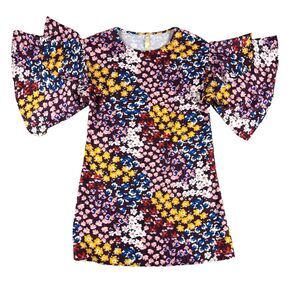 Anthropologie Uncle Frank Dress Women's XS Floral Colorful Flutter Sleeve Boho